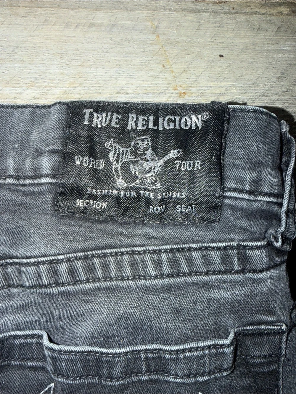 True Religion Men’s Washed Black Straight Slim Jeans